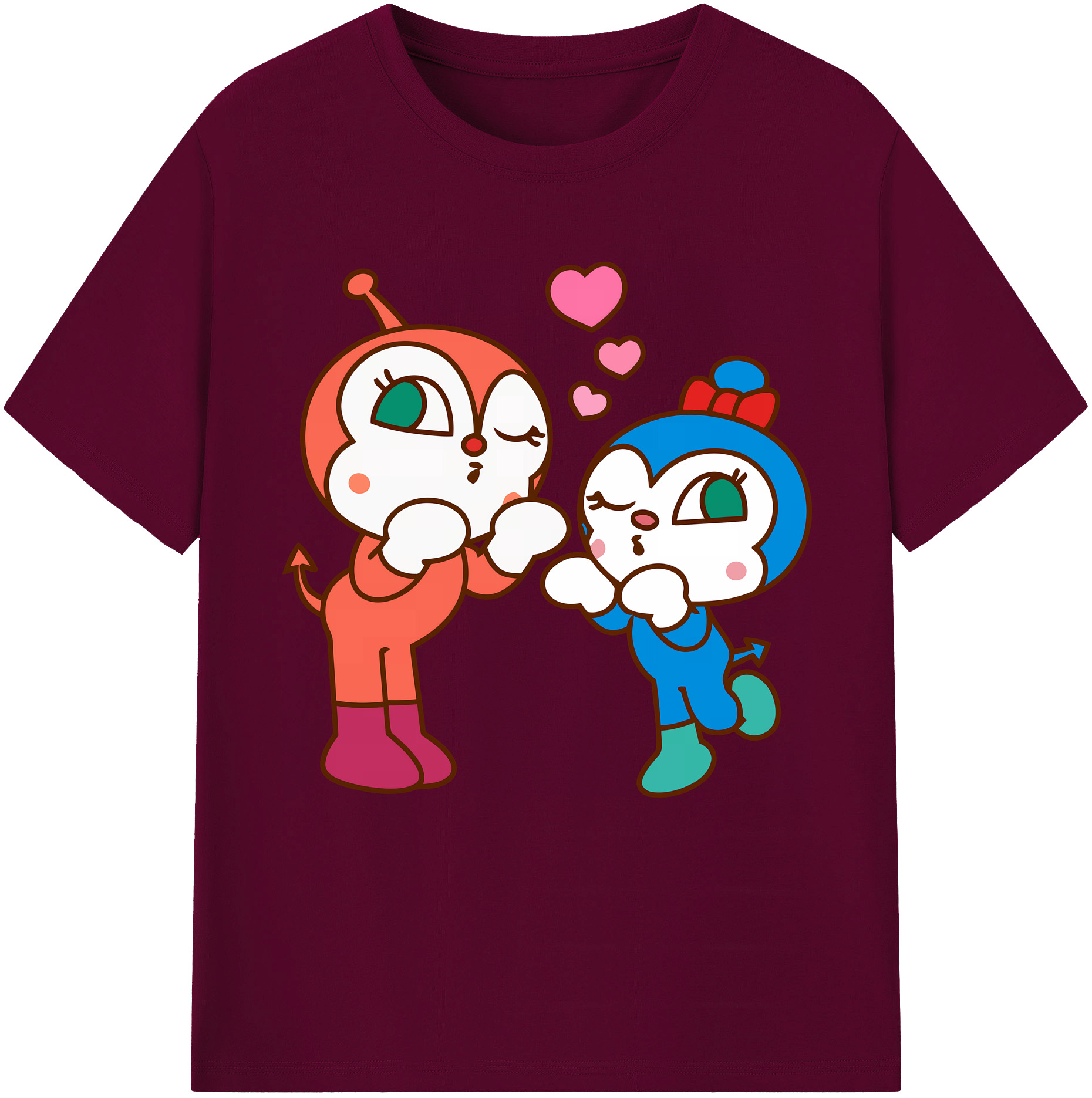 （画像用） アンパンマン Anpanman レディースカジュアルプリントTシャツ（綿100％）